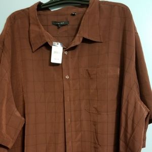 Burgandy and Navy Plaid Shirt 6XL